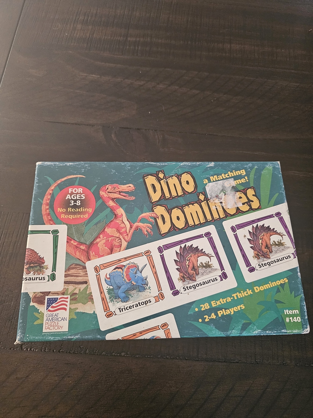 Dino Dominoes Matching Game - Green Box